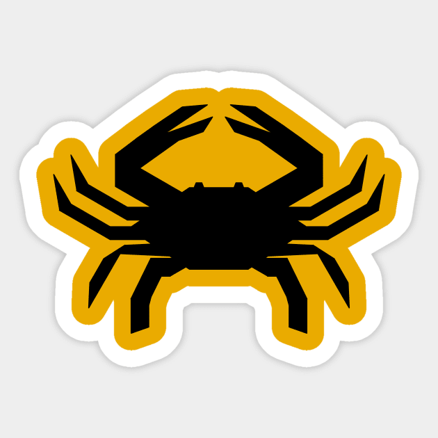 Radioactive Crab logo Black on Gold Sticker by IORS